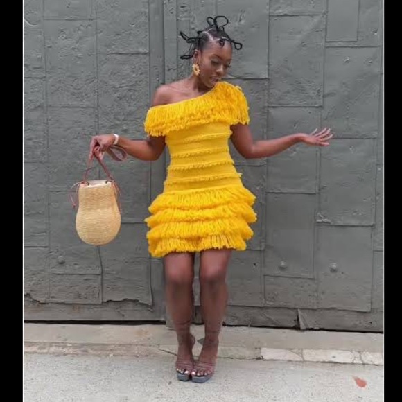 Hanifa Yellow Cassandra Knit Dress - Medium - Picture 5 of 9